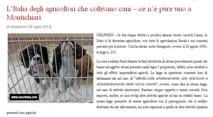 E adesso paragoniamo gli allevatori a Green Hill…