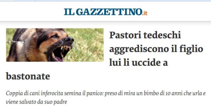 Abbaiano a un bambino, il padre li massacra a bastonate